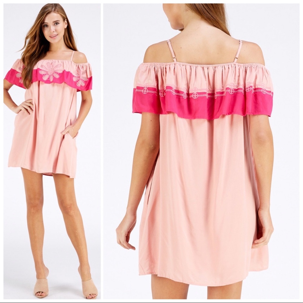 Entro Big Blush Flower Mini Dress - Picture 5 of 8